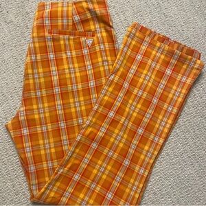 Guess Originals Plaid Pants in Orange and Yellow